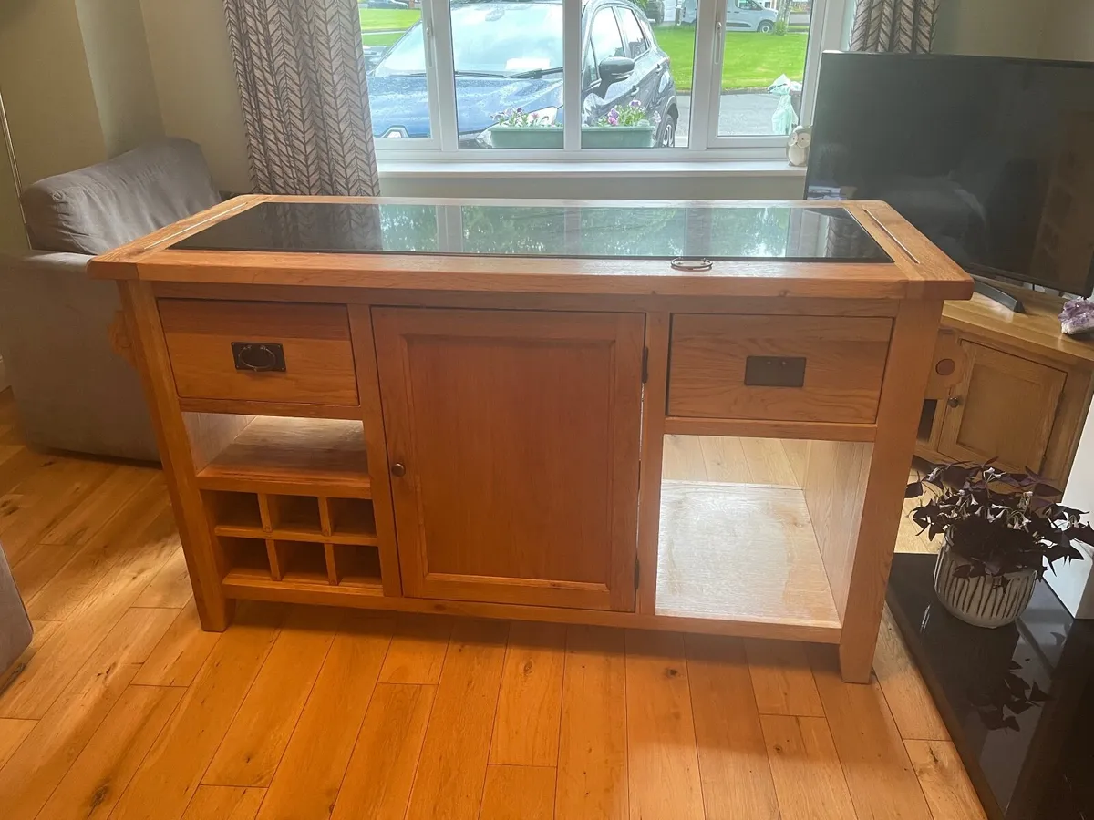 Furniture Solid Oak and granite kitchen island - Image 2