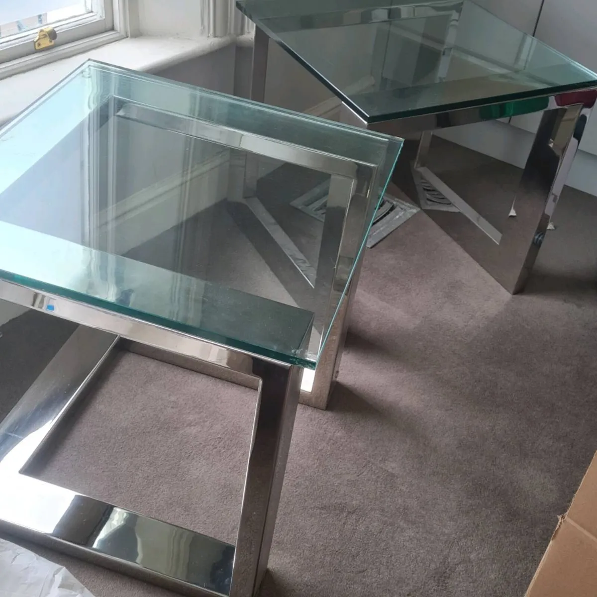 Executive chrome base glass tables - Image 1