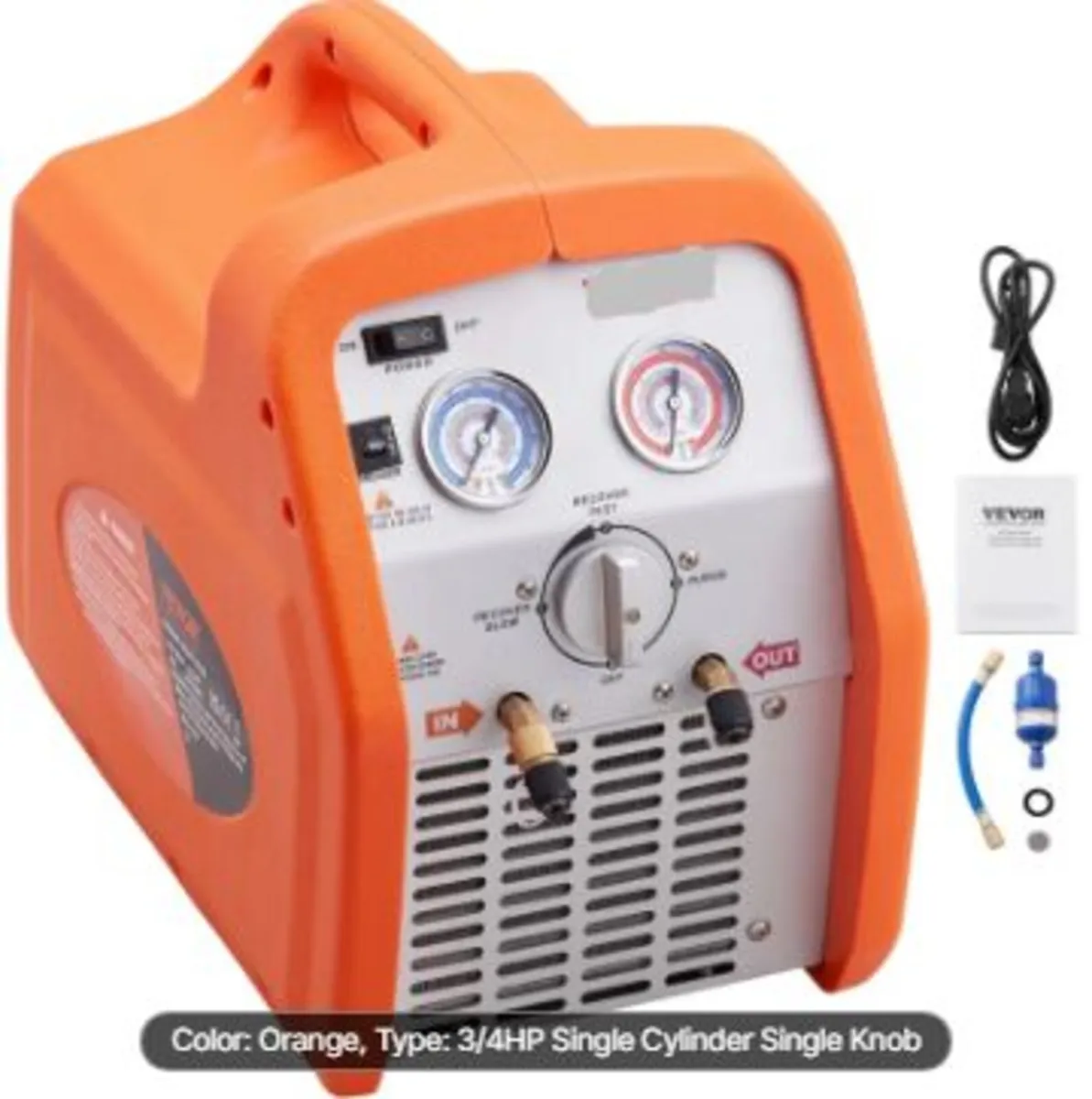 Portable 3/4 HP Refrigerant Recovery Machine - Image 1