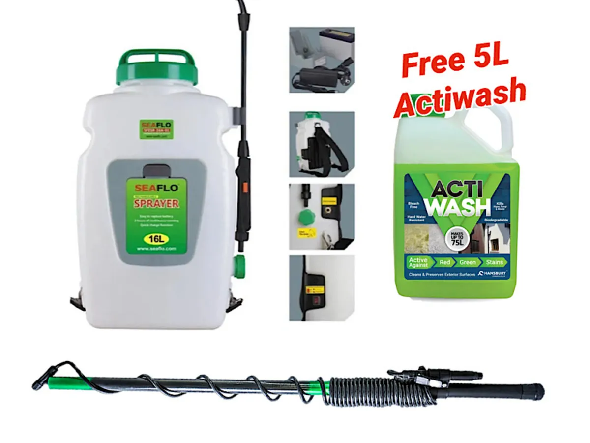 FREE 5L ACTIWASH with Battery Sprayer and 5M Lance - Image 1