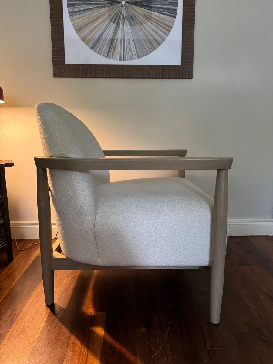 Occasional Accent Chair Cream Boucle - Image 4