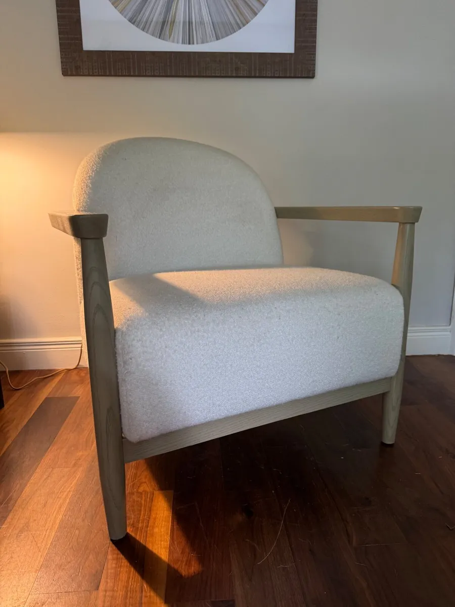 Occasional Accent Chair Cream Boucle - Image 3