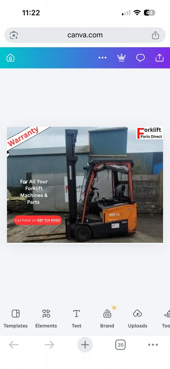Electric Doosan 1.5 ton forklift - Image 1