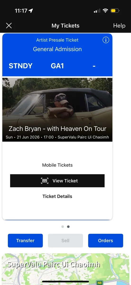 1x Standing Ticket Sunday 21st Zach Bryan