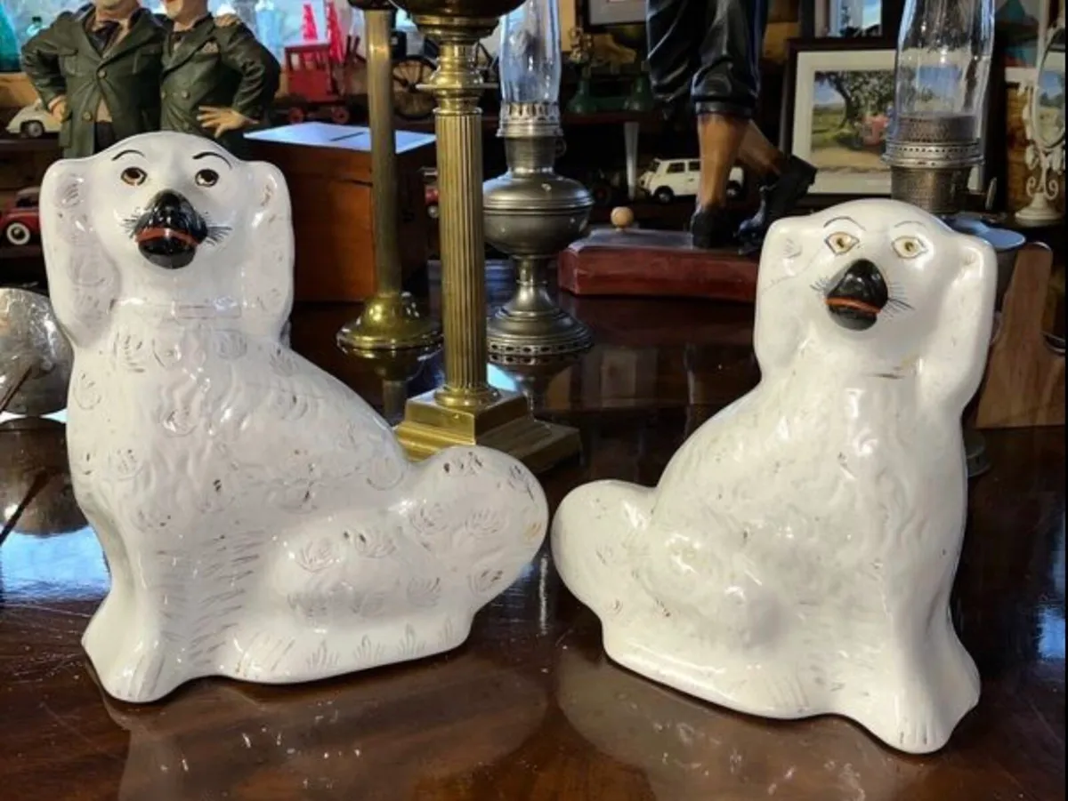Antique fireside Staffordshire dogs