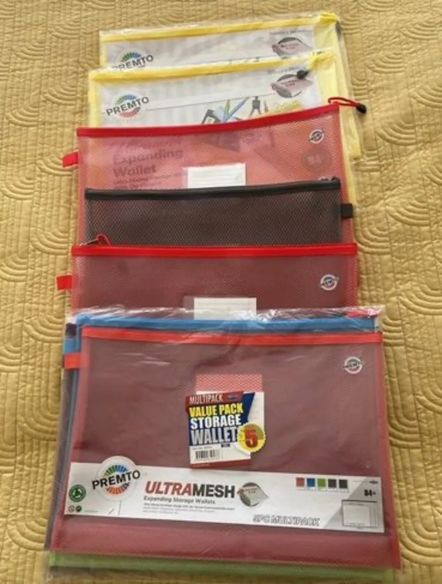 School supplies mesh folders x 10