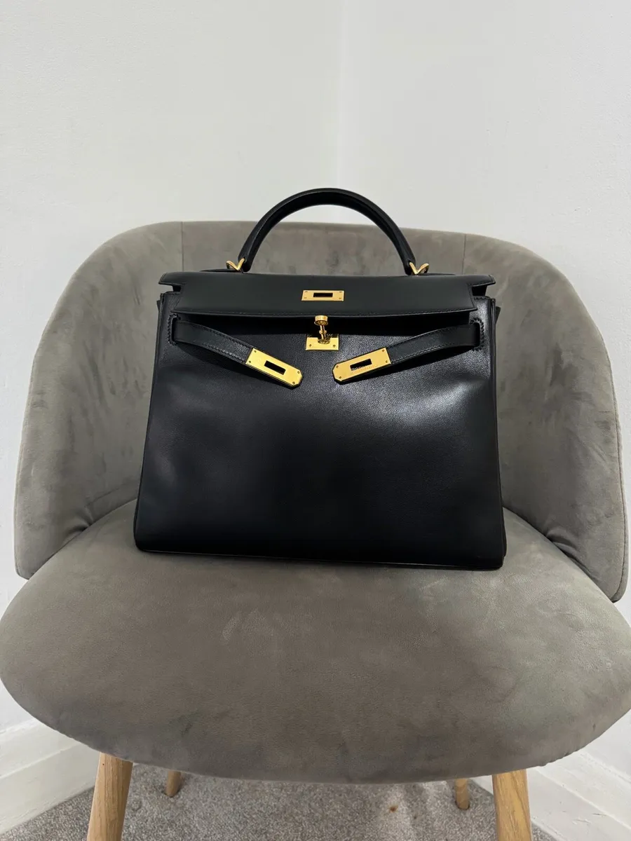 Hermes Top Handle Kelly 32 in Black, Swift Leather - Image 1