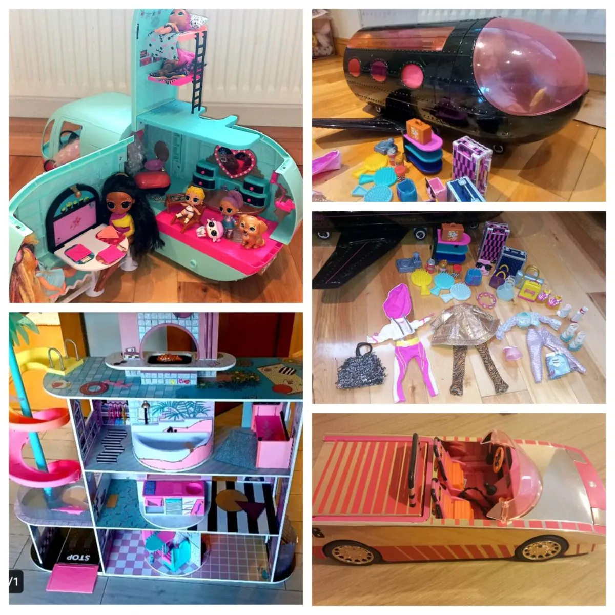L.O.L Bundle: Hotel house, Camper van, plane, car - Image 1