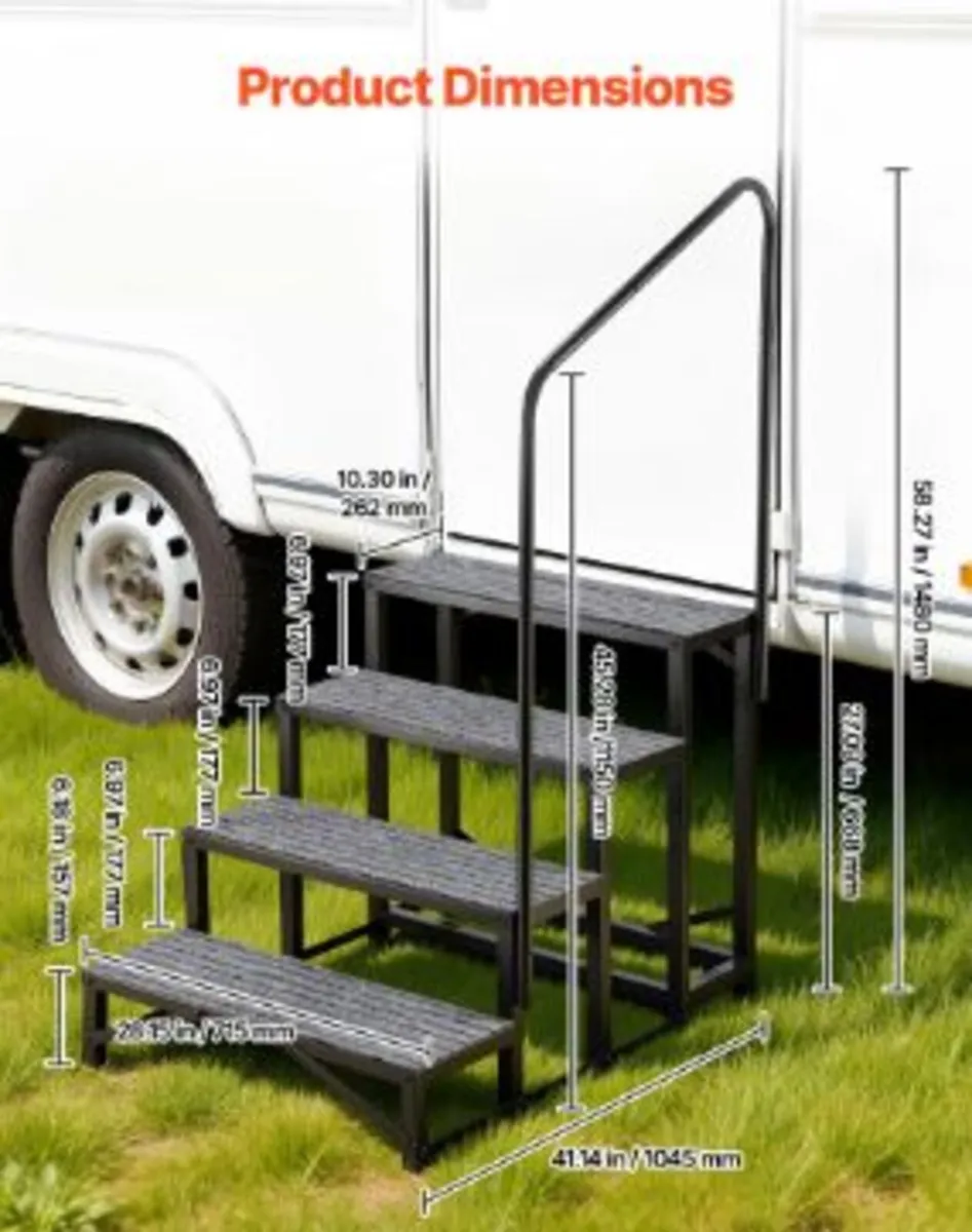 RV Steps with Handrail, 4 Steps - Image 4