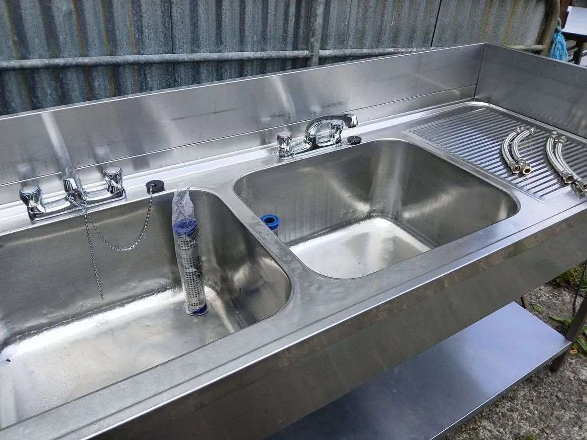 Staneless steel cabbinet double sink unit complete - Image 4