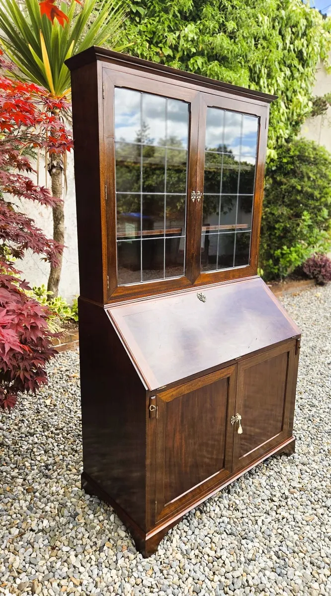 Victorian Mahogany Bureau Bookcase- Circa 1895 - Image 1
