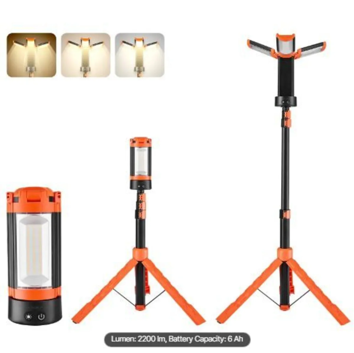 LED Work Light with Stand, 6Ah, Rechargeable - Image 1