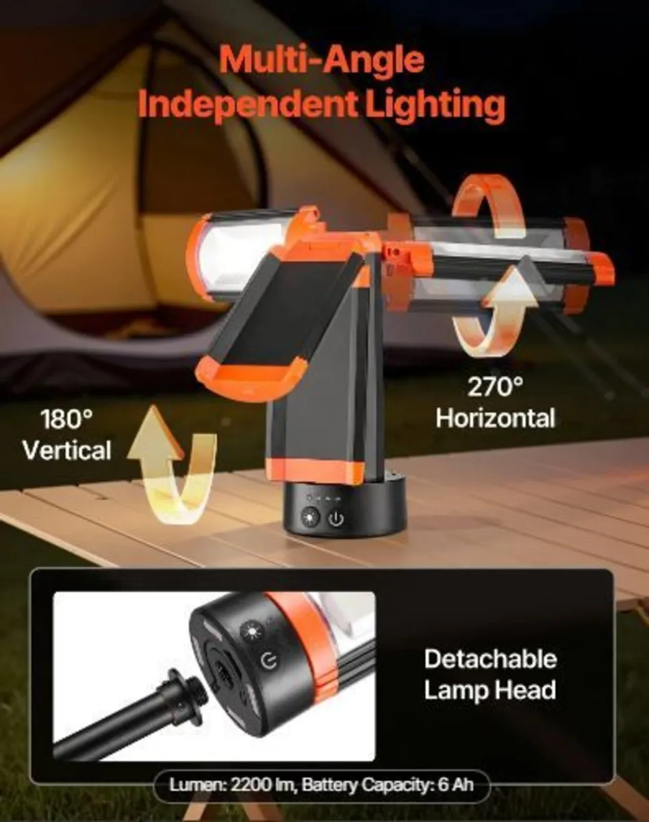 LED Work Light with Stand, 6Ah, Rechargeable - Image 2