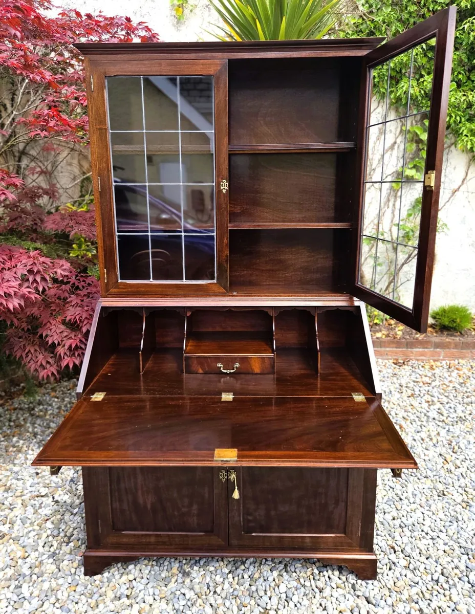 Victorian Mahogany Bureau Bookcase- Circa 1895 - Image 2