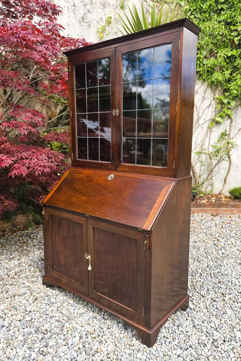 Victorian Mahogany Bureau Bookcase- Circa 1895 - Image 3