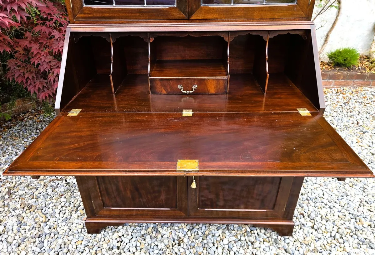 Victorian Mahogany Bureau Bookcase- Circa 1895 - Image 4