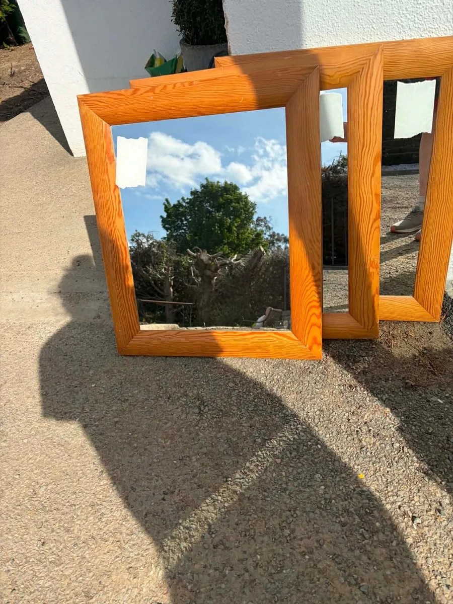 3 x wooden mirrors