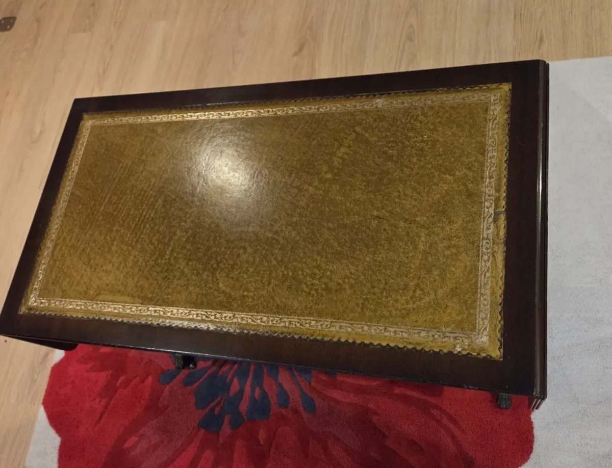 Vintage Leather Table / Console - Image 1