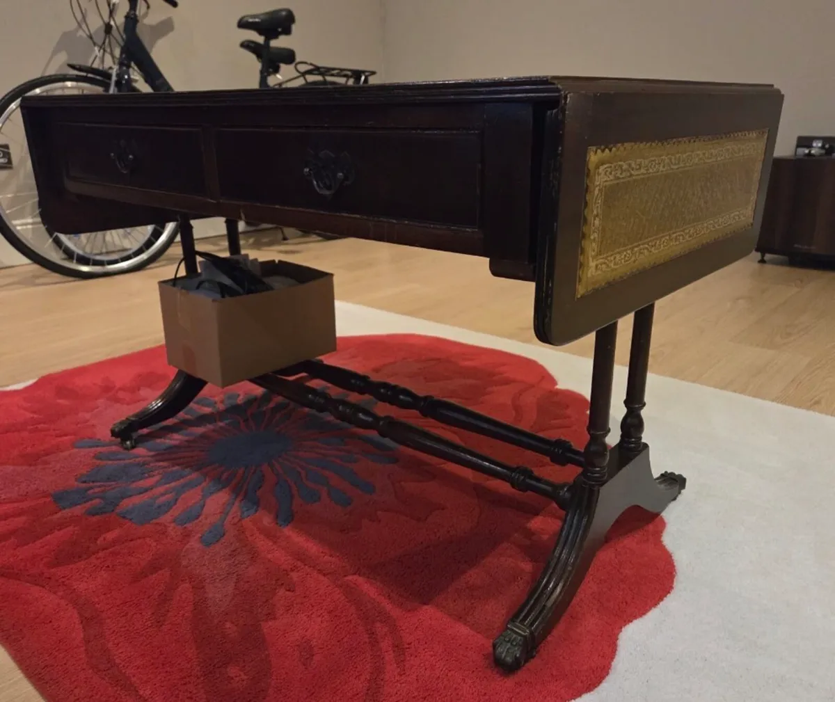 Vintage Leather Table / Console - Image 2