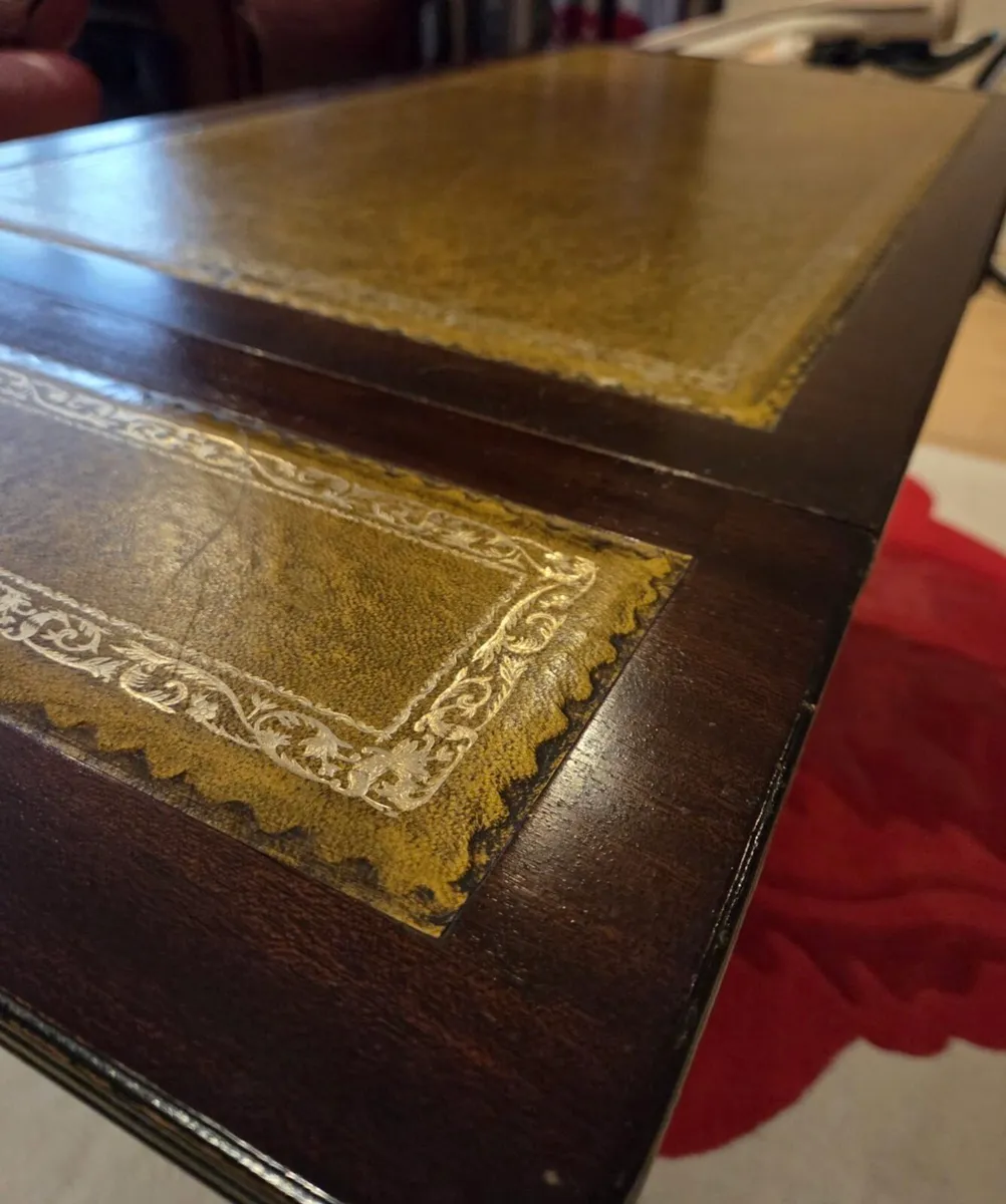 Vintage Leather Table / Console - Image 4