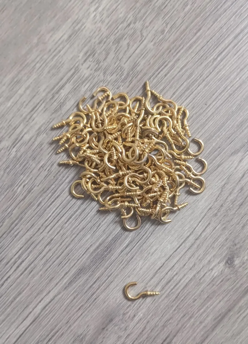 1600 Small Brass Cup Hooks - Image 2