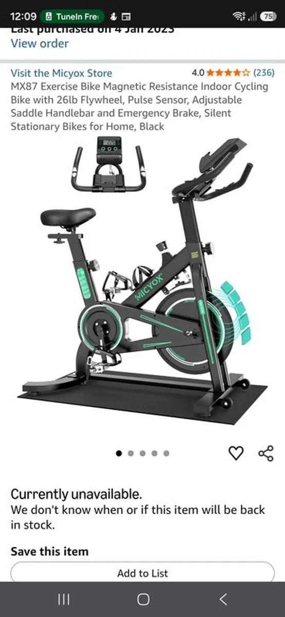 Micyox Spin Bike (12kg flywheel) - Image 4