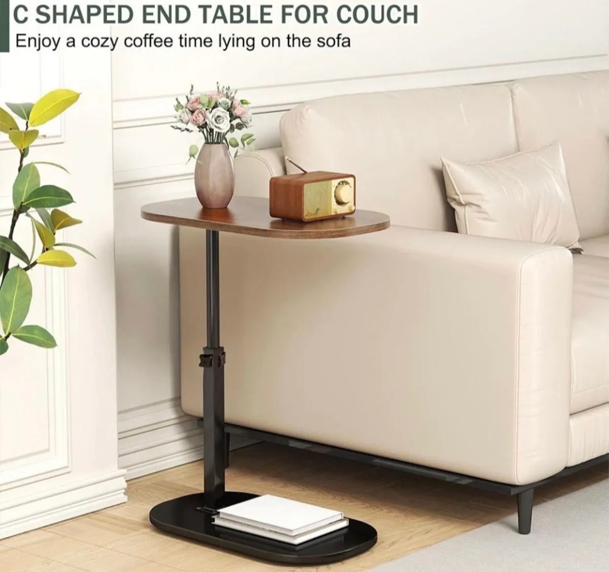 NEW Adjustable C Shaped Side End Coffee Table - Image 1
