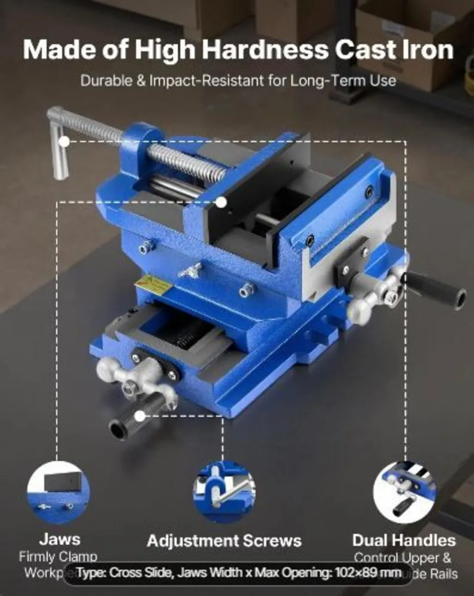 Cross Slide Drill Press Vise, 4 Inch - Image 4