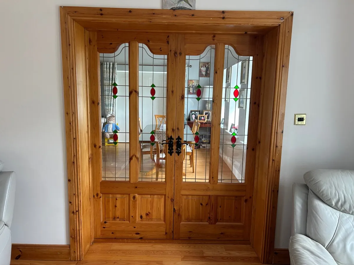 Red Deal Doors With Glass and plain - Image 1