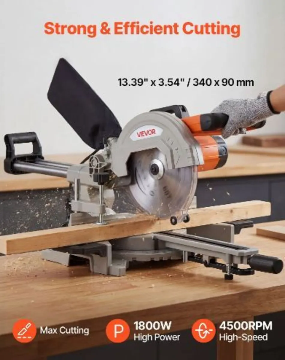 Sliding Compound Miter Saw, 254 mm Blade, 1800W - Image 1