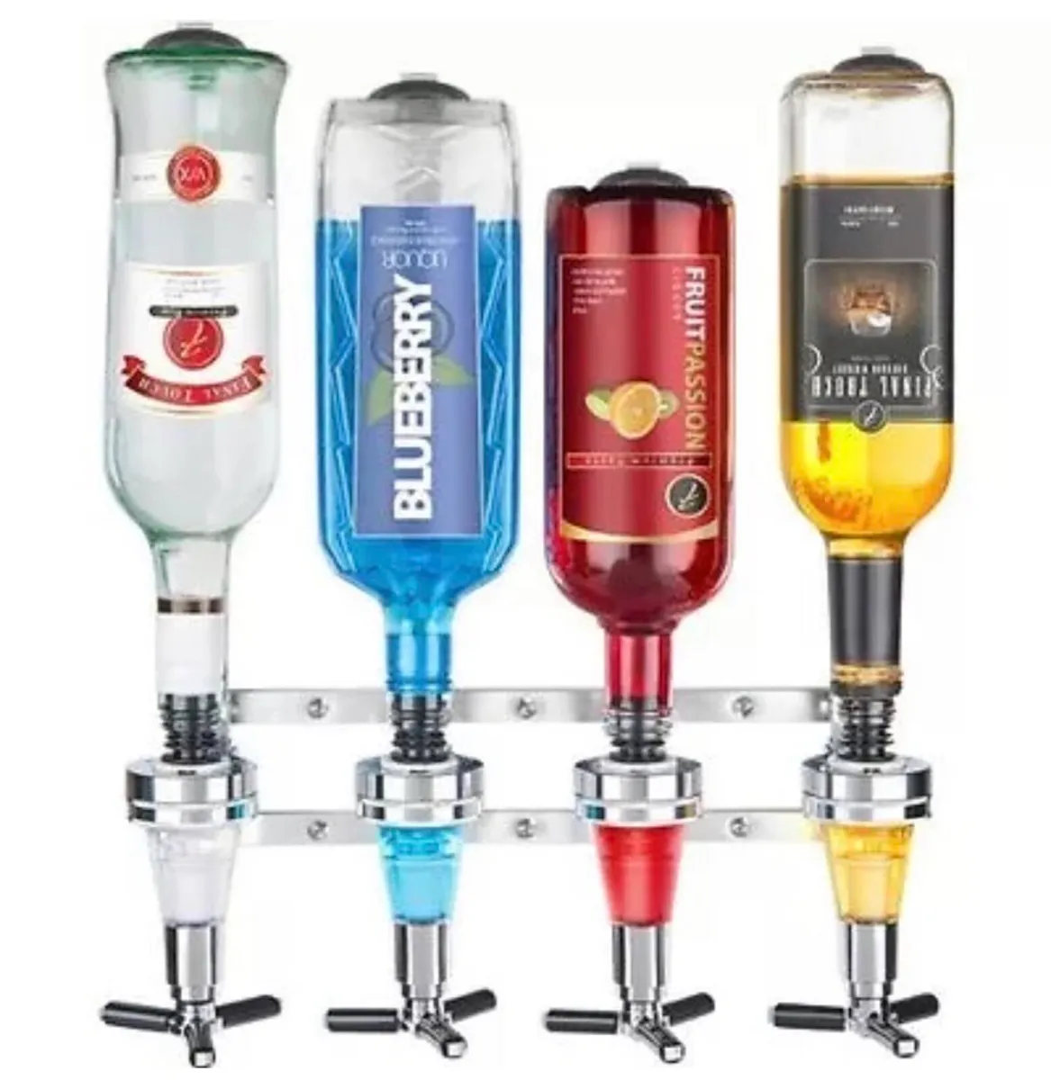 4 Bottle Optic Drinks Dispenser Wall Mounted NEW - Image 4