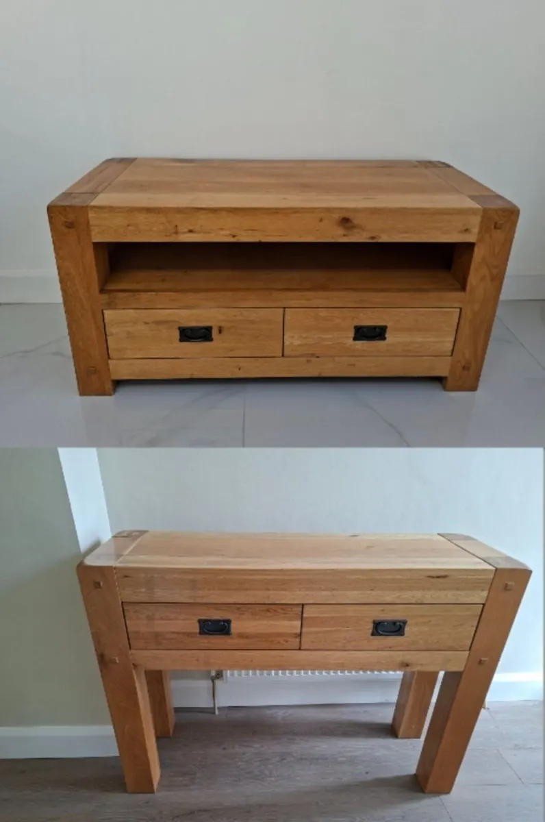 Oak TV unit and Console Table - Image 1