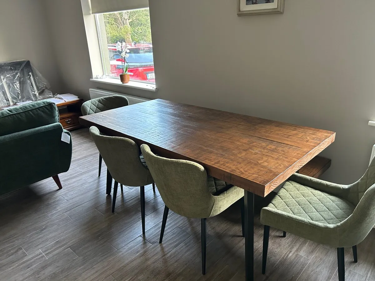 Dark Brown Pine Kitchen Table - Image 2