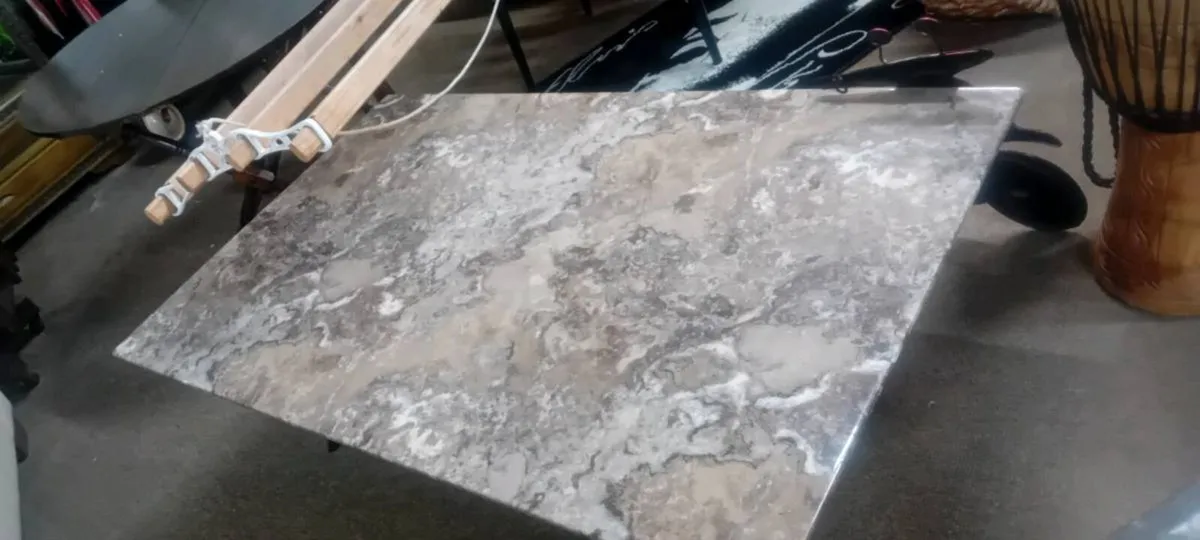 Large Marble Effect Coffee Table - Image 2