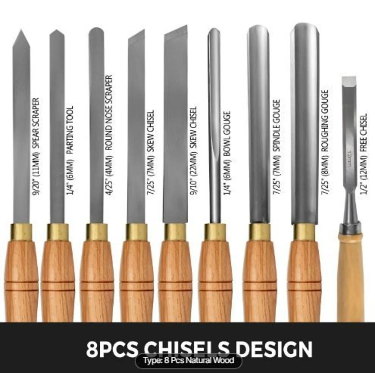Lathe Chisel 8 Piece Wood - Image 4