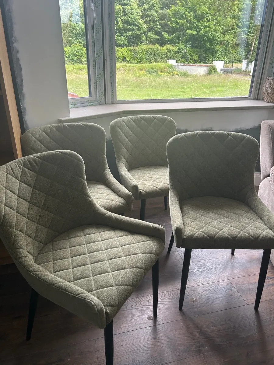 4 Green Kitchen Chairs - Image 3