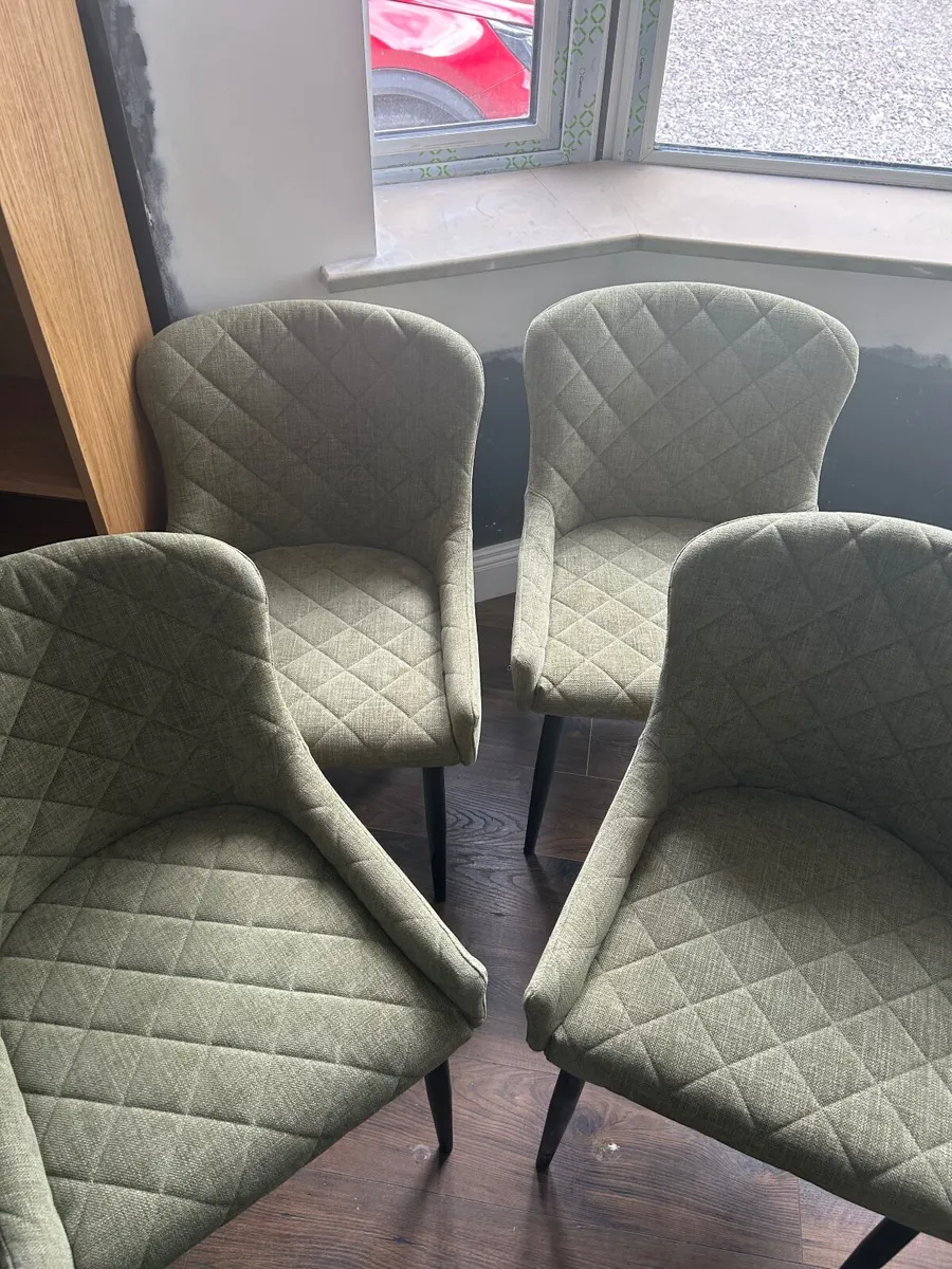 4 Green Kitchen Chairs - Image 4