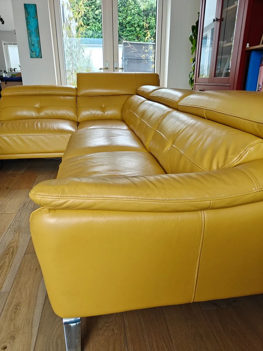Leather corner sofa - Image 4