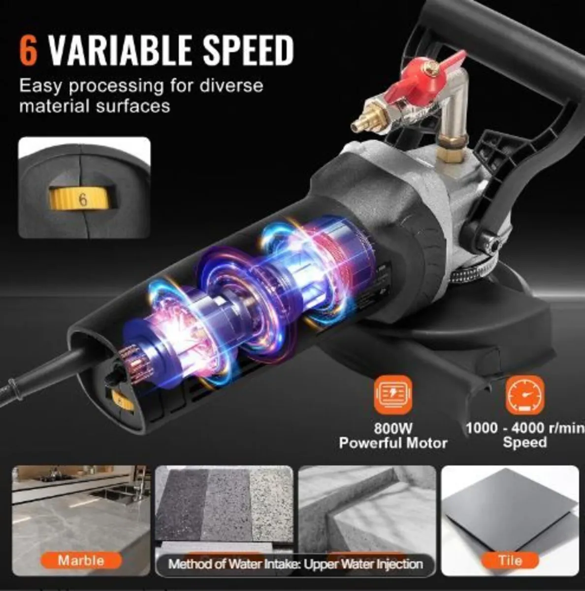 Wet Polisher 800W, 4" Concrete Grinder - Image 3