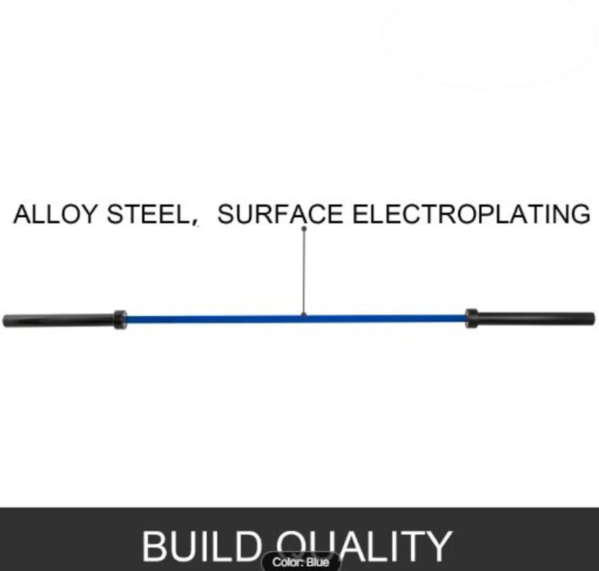 2m Barbell Blue 15KG Weight Lifting Bar - Image 2