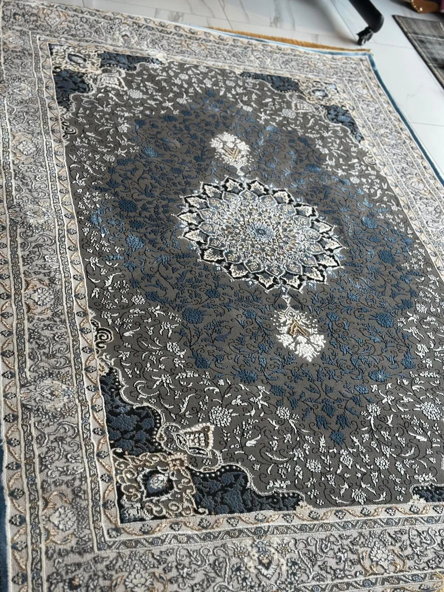 Persian-Style Rug – Grey & Blue, Brand New Unused - Image 1