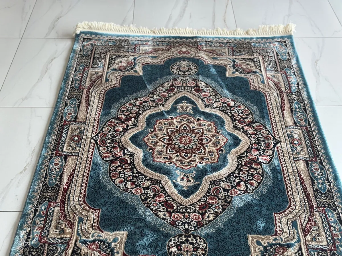 Persian-Style Rug, Blue, Brand New Unused - Image 3