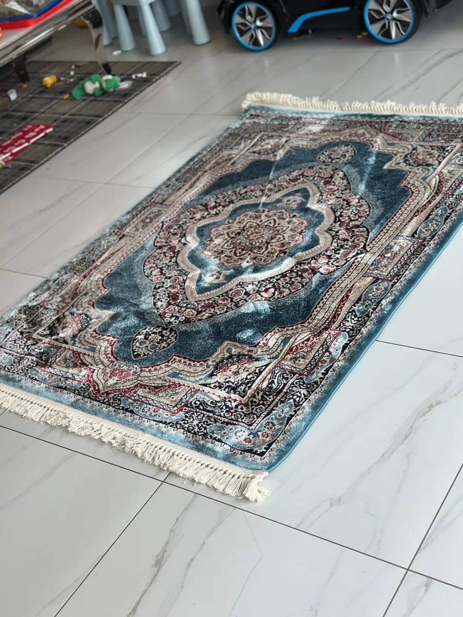 Persian-Style Rug, Blue, Brand New Unused - Image 2