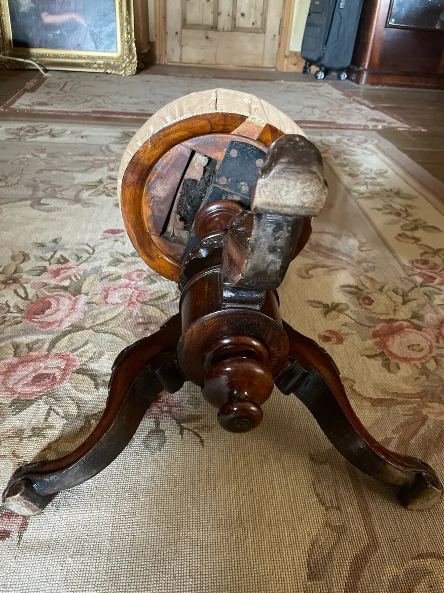 Victorian swivel piano stool - Image 3