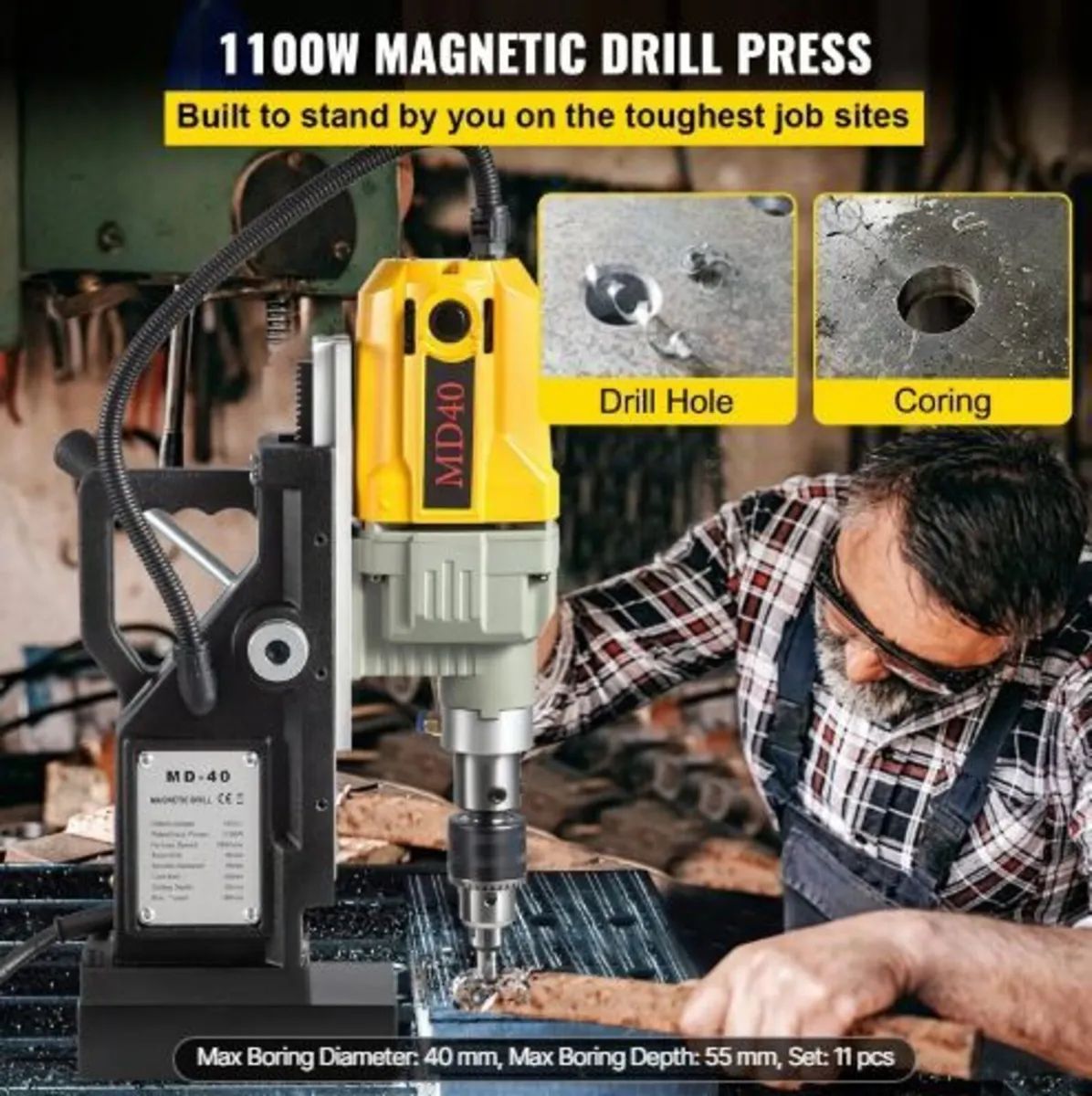 Magnetic Drill, 1100W 4 cm Boring Diameter - Image 1