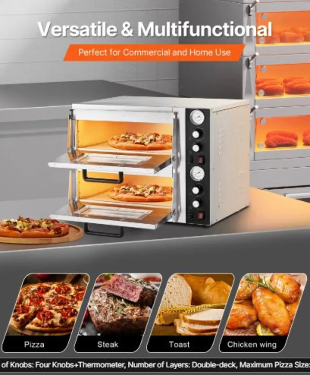 Pizza Oven Electric, 18" Double-Deck Commercial - Image 3