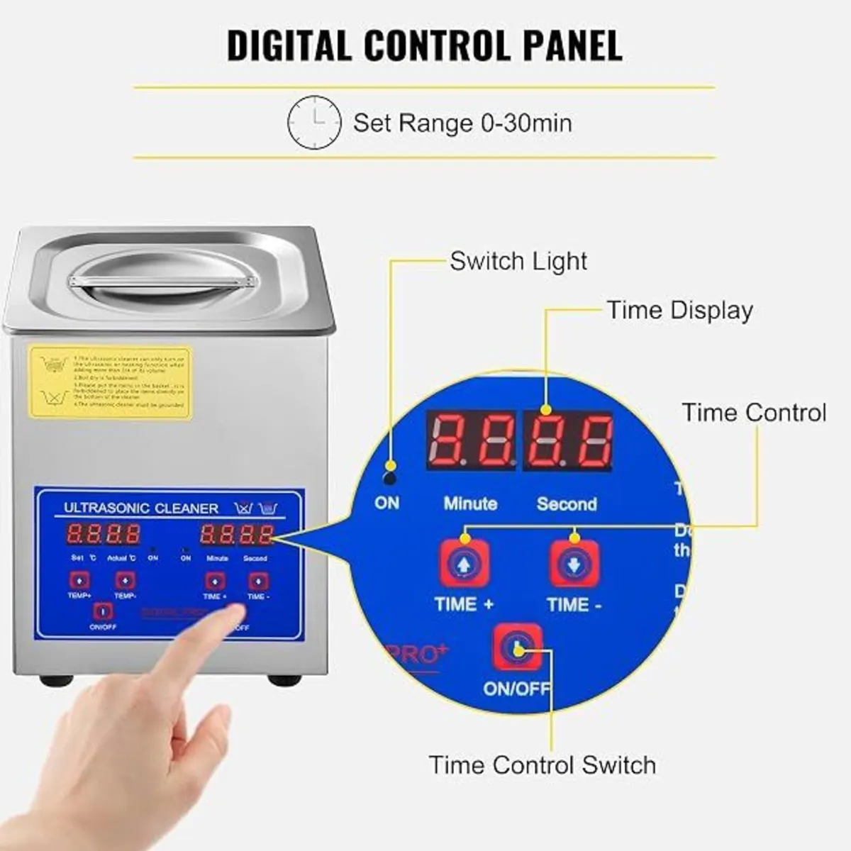 2L Ultrasonic Cleaner Digital Timer Parts Cleaner - Image 2