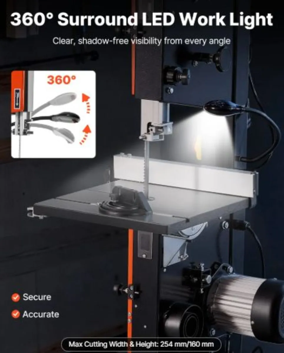 Band Saw, 254 mm, Two-Speed Benchtop Bandsaw - Image 2
