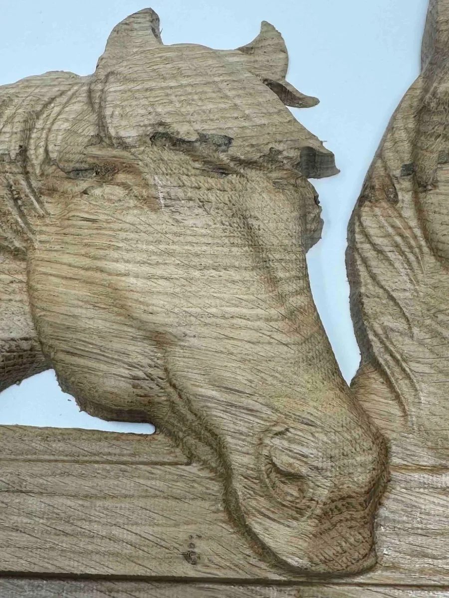 Carved Wooden Horse Wall Art – Rustic Equestrian D - Image 3