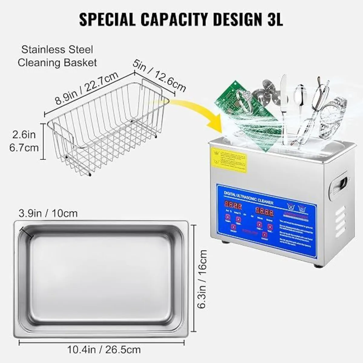 Ultrasonic Cleaner 3L Digital Heater And Time - Image 2